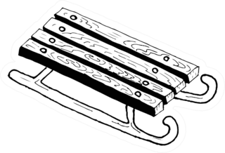 Graphic Sled Drawn By Hand In Doodle Sticker