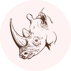 Graphical Rhino Vintage Sketch Sticker