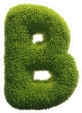 Grass Font Letter B Sticker