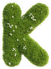 Grass Font Letter K Sticker