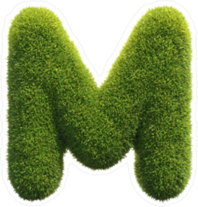 Grass Font Letter M Sticker