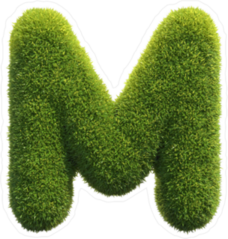 Grass Font Letter M Sticker