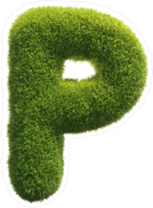 Grass Font Letter P Sticker