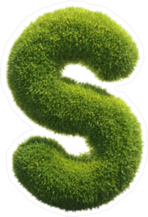 Grass Font Letter S Sticker