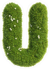 Grass Font Letter U Sticker