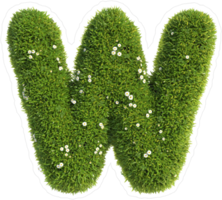 Grass Font Letter W Sticker