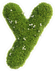 Grass Font Letter Y Sticker