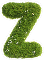 Grass Font Letter Z Sticker