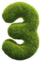 Grass Number 3 Sticker