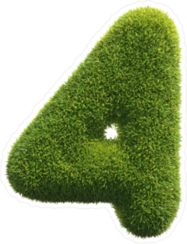 Grass Number 4 Sticker