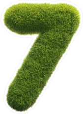 Grass Number 7 Sticker