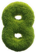 Grass Number 8 Sticker