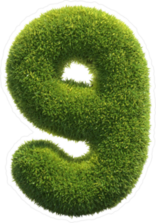 Grass Number 9 Sticker
