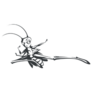 Grasshopper Character Doing Flying Kick Sticker
