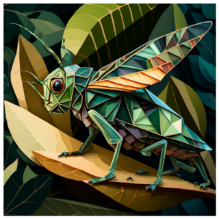 Grasshopper Eating And Destroying Leaves Sticker 