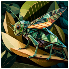 Grasshopper Eating And Destroying Leaves Sticker 