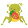 Grasshopper Eats Strawberries Picnic Sticker 