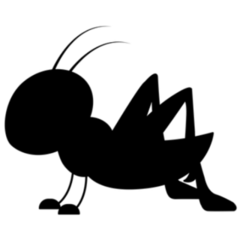 Grasshopper Silhouette Template Sticker 