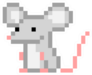Gray Pixel Art Sitting Rat Character Sticker