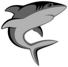 Gray Shark Swimming Sticker