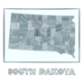 Grayscale Sketch Map Of South Dakota Sticker