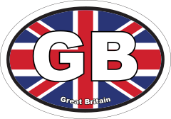 Great Britain Gb Flag Oval Sticker
