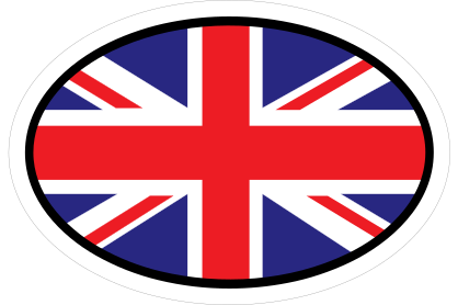 Great Britain GB Flag Oval With No Words Sticker