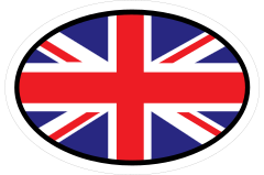Great Britain GB Flag Oval With No Words Sticker