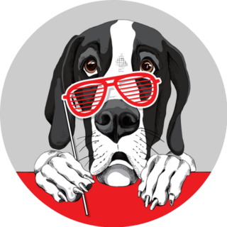Great Dane Glasses Sticker