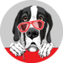 Great Dane Glasses Sticker
