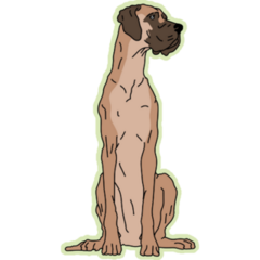 Great Dane Green Sticker