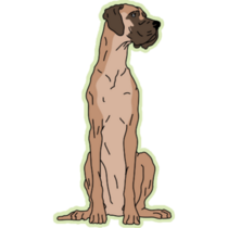 Great Dane Green Sticker