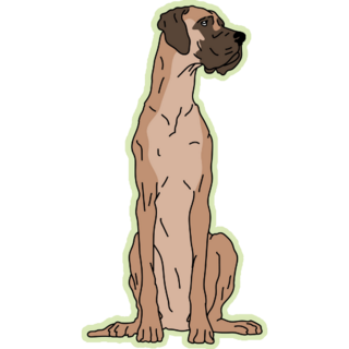 Great Dane Green Sticker