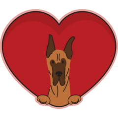 Great Dane Heart Sticker
