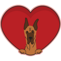 Great Dane Heart Sticker