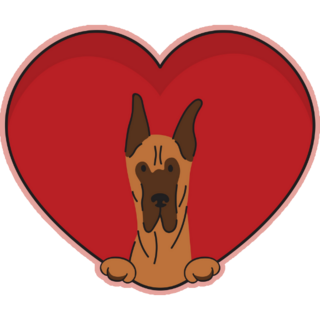 Great Dane Heart Sticker
