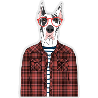 Great Dane Hipster Sticker