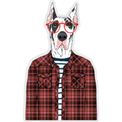 Great Dane Hipster Sticker
