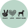 Great Dane Love Peace Sticker