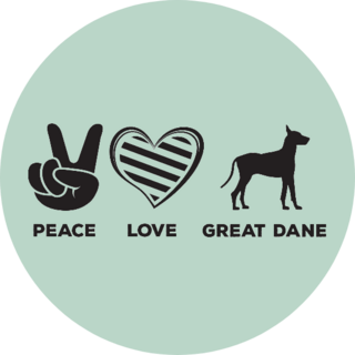 Great Dane Love Peace Sticker