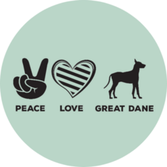 Great Dane Love Peace Sticker