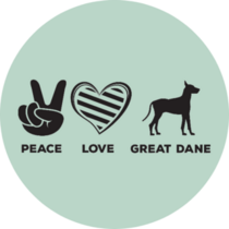 Great Dane Love Peace Sticker