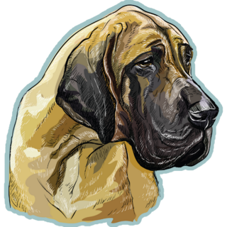 Great Dane On Blue Sticker