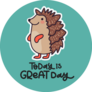 Great Day Hedgehog Sticker