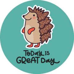 Great Day Hedgehog Sticker