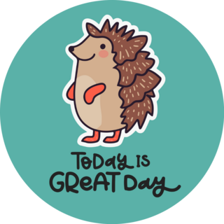 Great Day Hedgehog Sticker