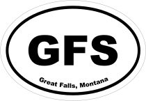 Great Falls, Montana Oval Stickers