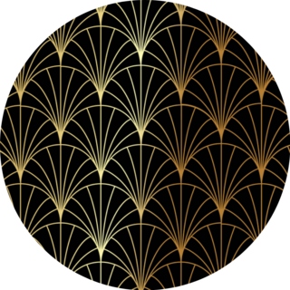 Great Gatsby, 1920s Black & Gold Pattern Sticker