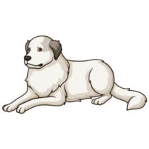 Great Pyrenees Cartoon Sticker