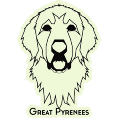 Great Pyrenees Outline Sticker